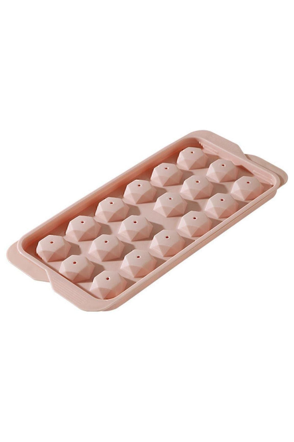 Pamplona Pembe 18 Bölmeli Kapaklı Kristal Buz Kalıbı Dondurma Kalıbı Buz Saklama Kabı Sunumluk