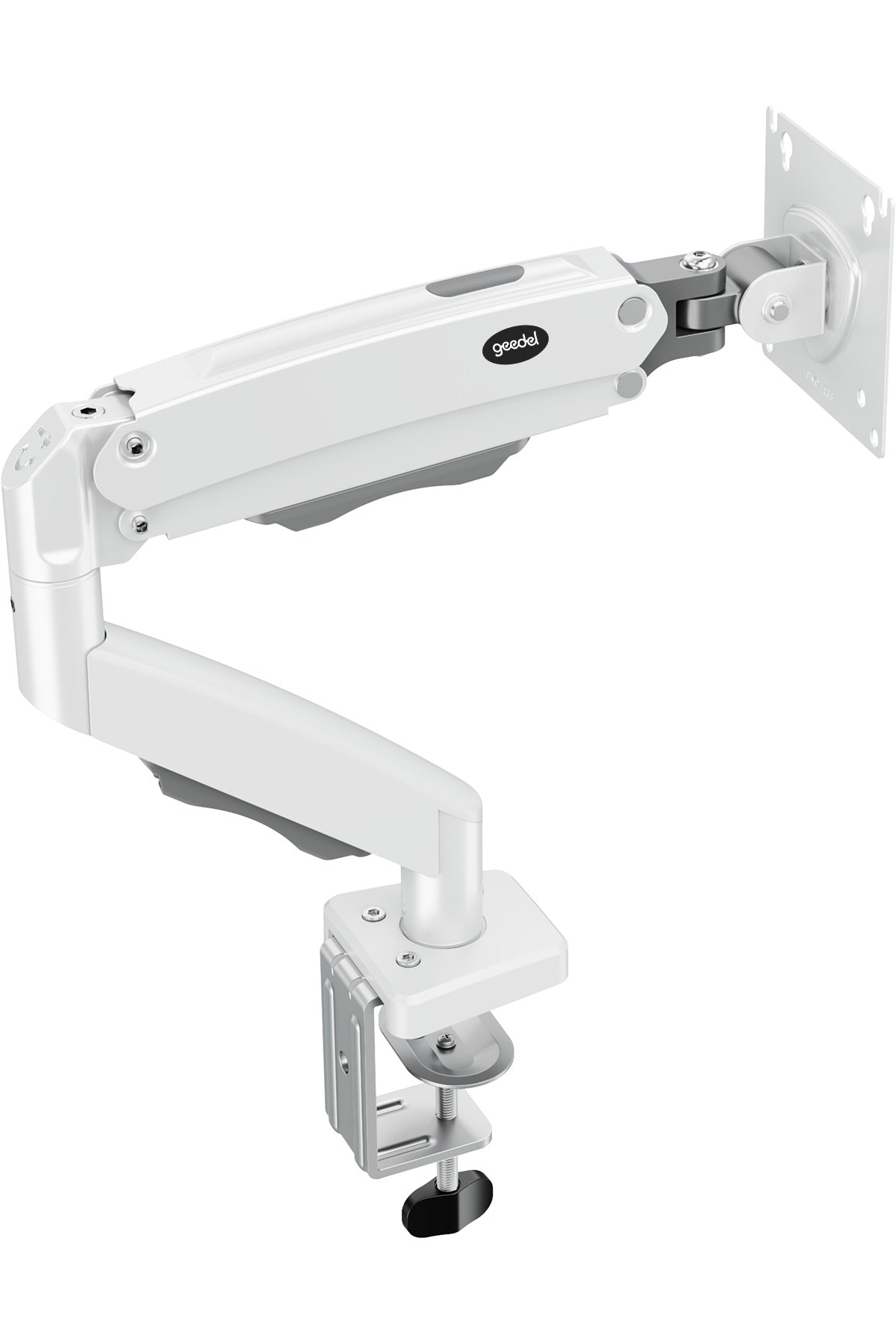 17-32 İnç Amortisörlü Monitör Kolu Tam Hareketli VESA Uyumlu Masa Kelepçeli Monitör Standı (2-9 kg) - BEYAZ