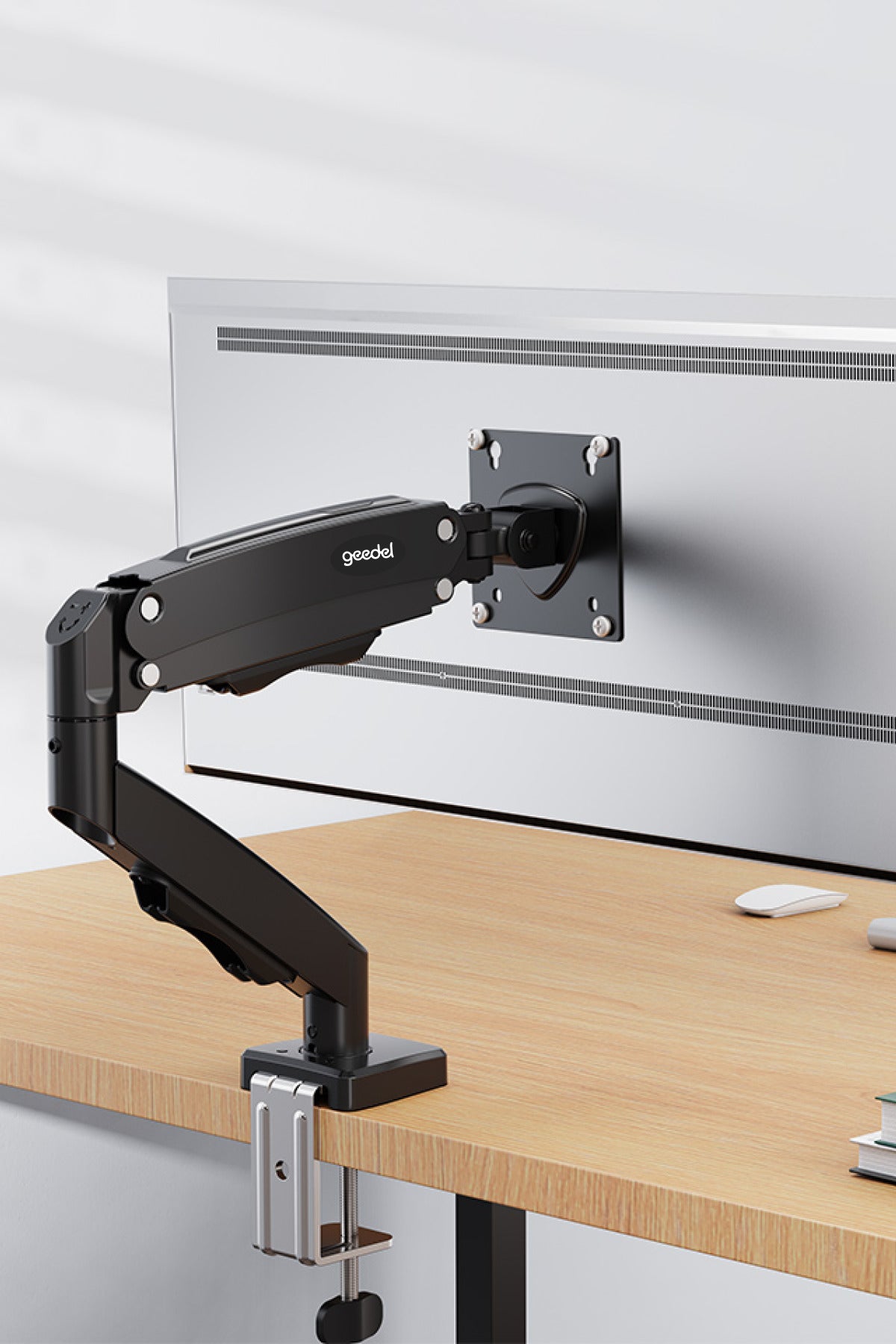 17-32 İnç Amortisörlü Monitör Kolu Tam Hareketli VESA Uyumlu Masa Kelepçeli Monitör Standı (2-9 kg) - Siyah
