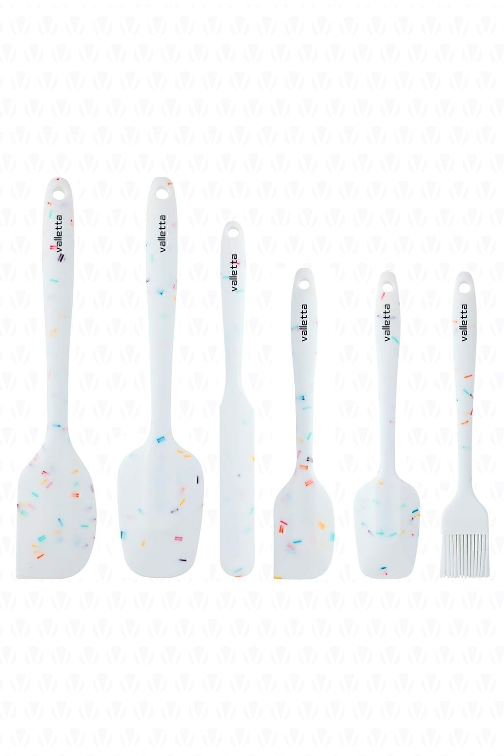 Drongo 6'lı Spatula Set Beyaz Renkli Noktalı