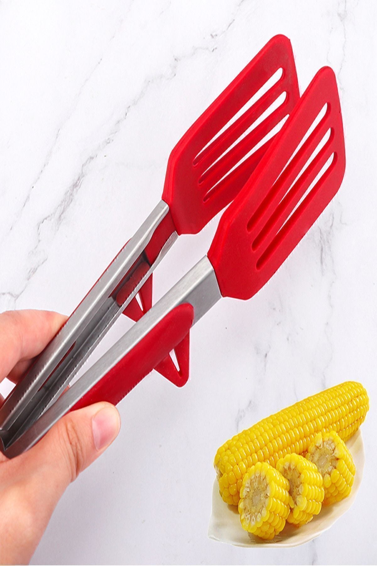 Clavis Metal Saplı Kilit Sistemli Smart Silikon Maşa Kırmızı