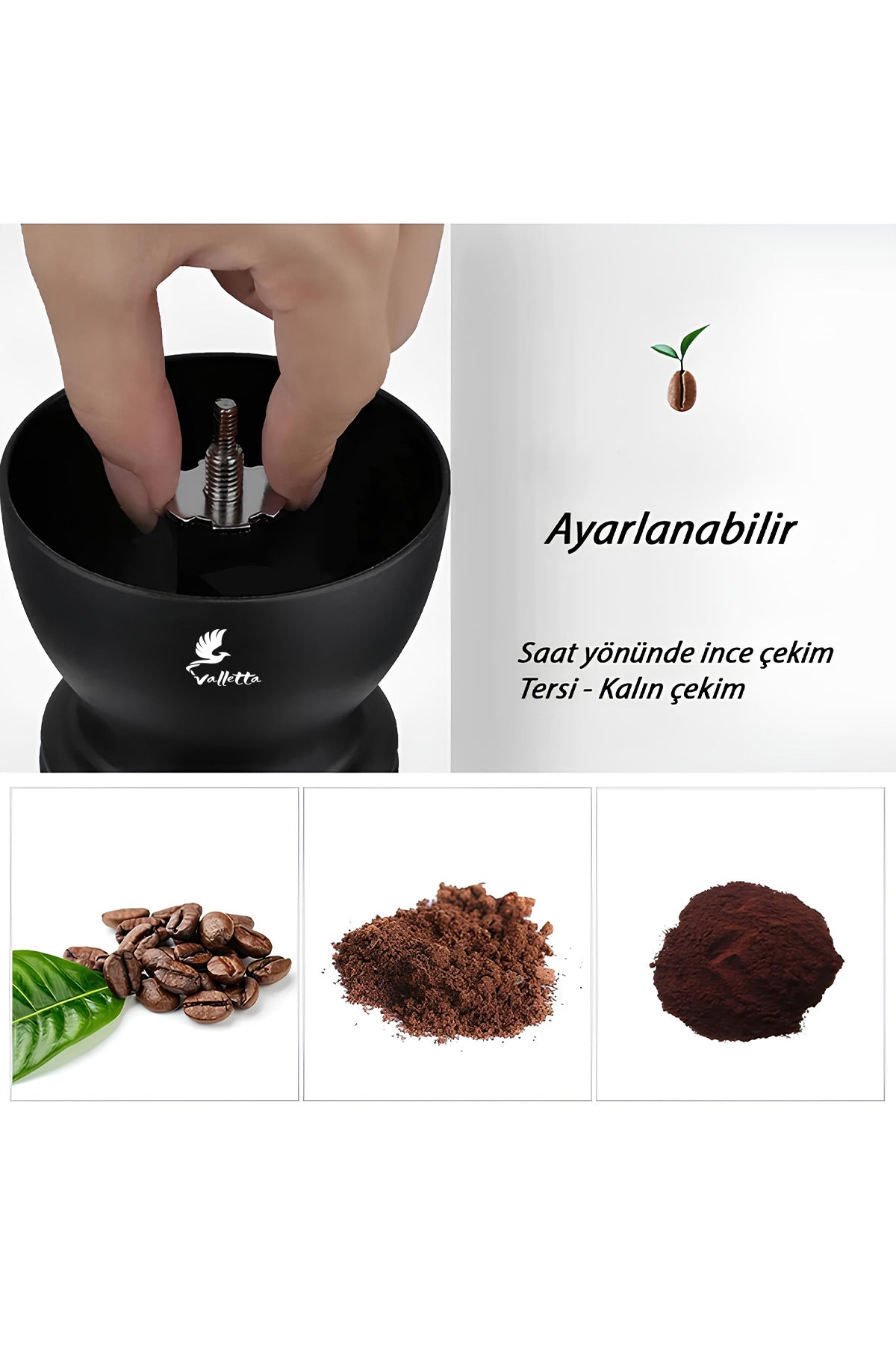 Matera Coffe Grinder Seramik Öğütücülü Cam Kahve Değirmeni Öğütücüsü