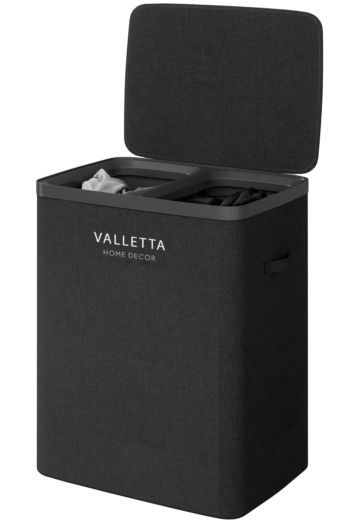 Paloma 100l Çift Yıkanabilir Bölmeli Katlanabilir Kumaş Kirli Çamaşır Sepeti Ink Black XL