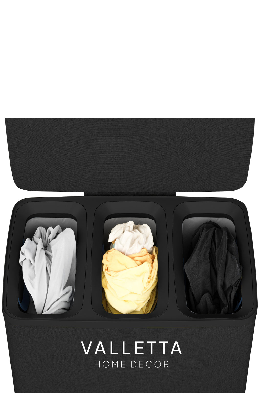 Paloma 120l Üç Yıkanabilir Bölmeli Katlanabilir Kumaş Kirli Çamaşır Sepeti Ink Black XL