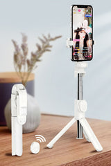 Bitonto Tripod Bluetooth Kumandalı Selfie Çubuğu Beyaz