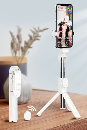Bitonto Tripod Bluetooth Kumandalı Selfie Çubuğu Beyaz
