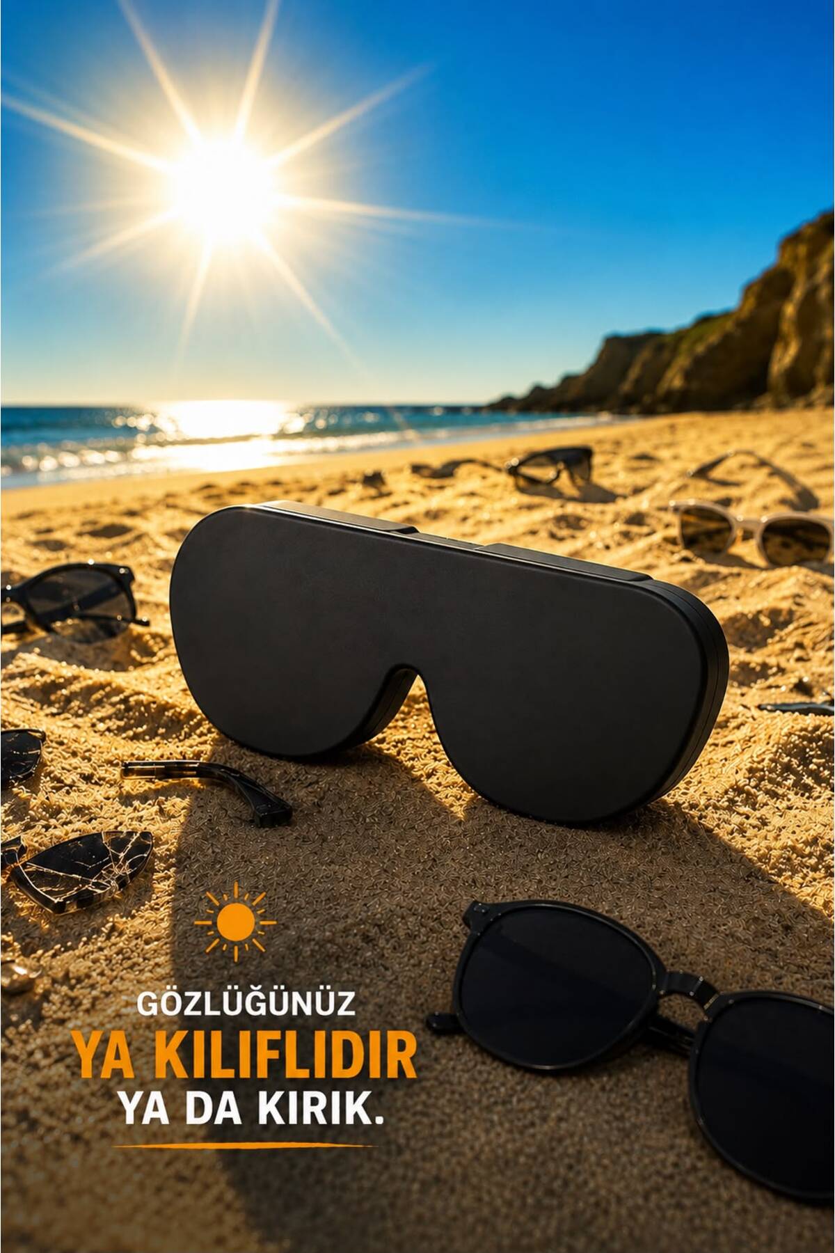 Margolis Katlanabilir Silikon Gözlük Kabı Siyah