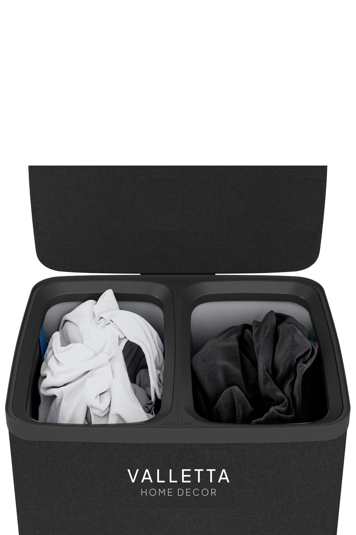 Paloma 100l Çift Yıkanabilir Bölmeli Katlanabilir Kumaş Kirli Çamaşır Sepeti Ink Black XL