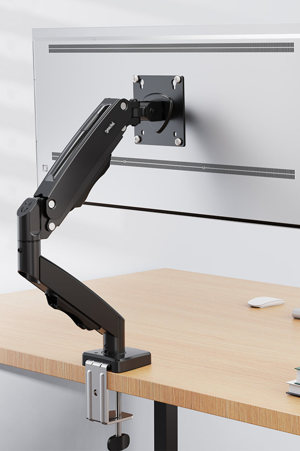 17-32 İnç Amortisörlü Monitör Kolu Tam Hareketli VESA Uyumlu Masa Kelepçeli Monitör Standı (2-9 kg) - Siyah