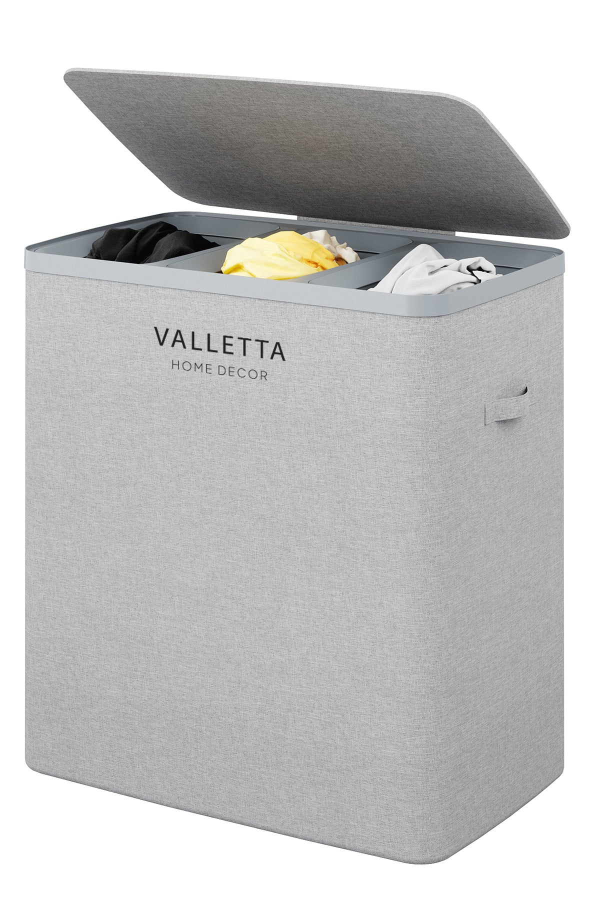 Paloma 120l Üç Yıkanabilir Bölmeli Katlanabilir Kumaş Kirli Çamaşır Sepeti Light Gray XL