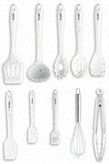 Salvatore 10 Parça Spatula Set Beyaz Renkli Noktalı
