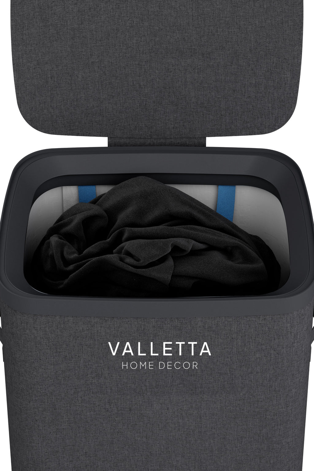Paloma 60l Tek Yıkanabilir Bölmeli Katlanabilir Kumaş Kirli Çamaşır Sepeti Ink Black