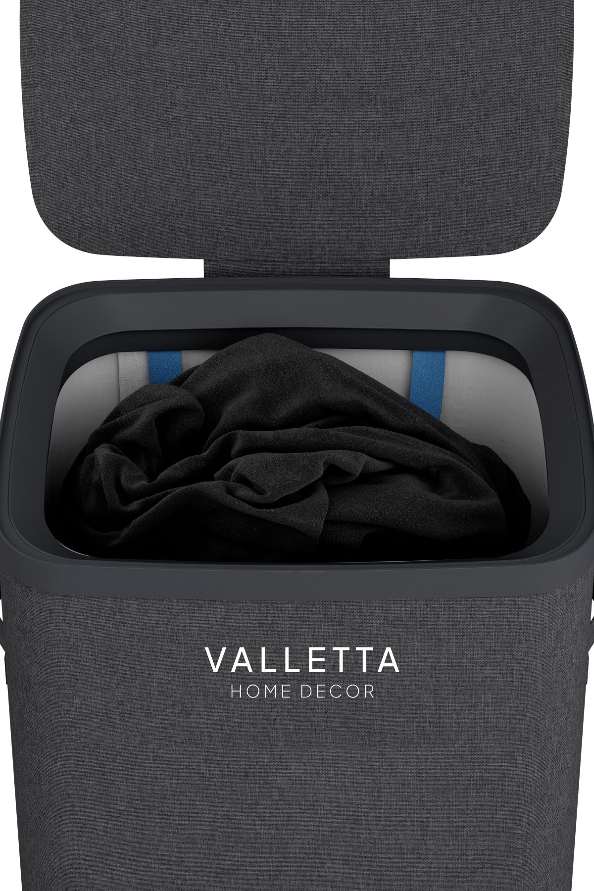 Paloma 60l Tek Yıkanabilir Bölmeli Katlanabilir Kumaş Kirli Çamaşır Sepeti Ink Black