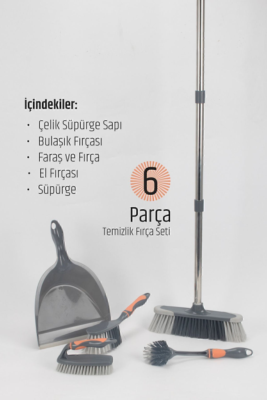 Rigo Çok Amaçlı 6 Parça Temizlik Fırça Seti