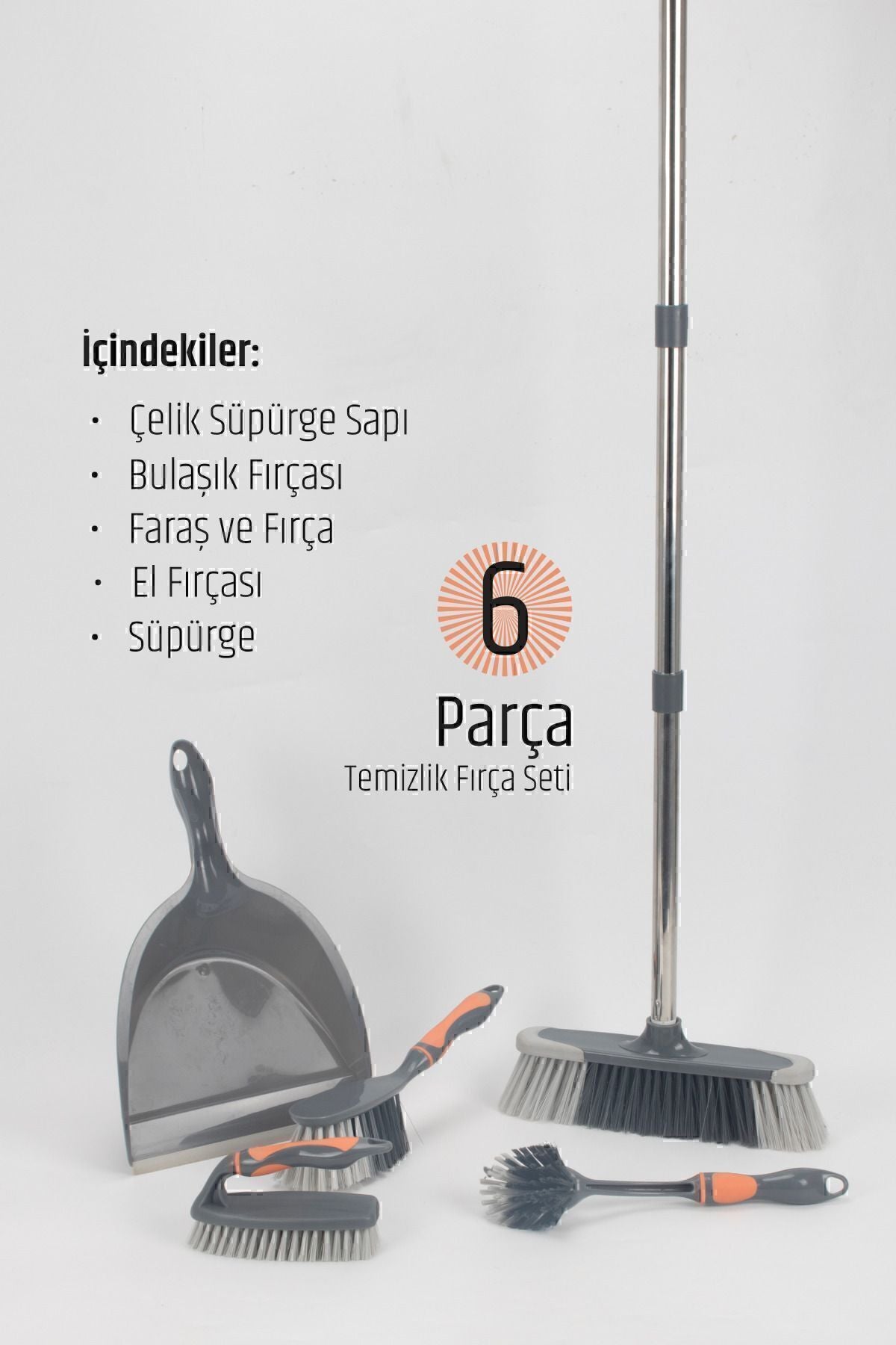 Rigo Çok Amaçlı 6 Parça Temizlik Fırça Seti