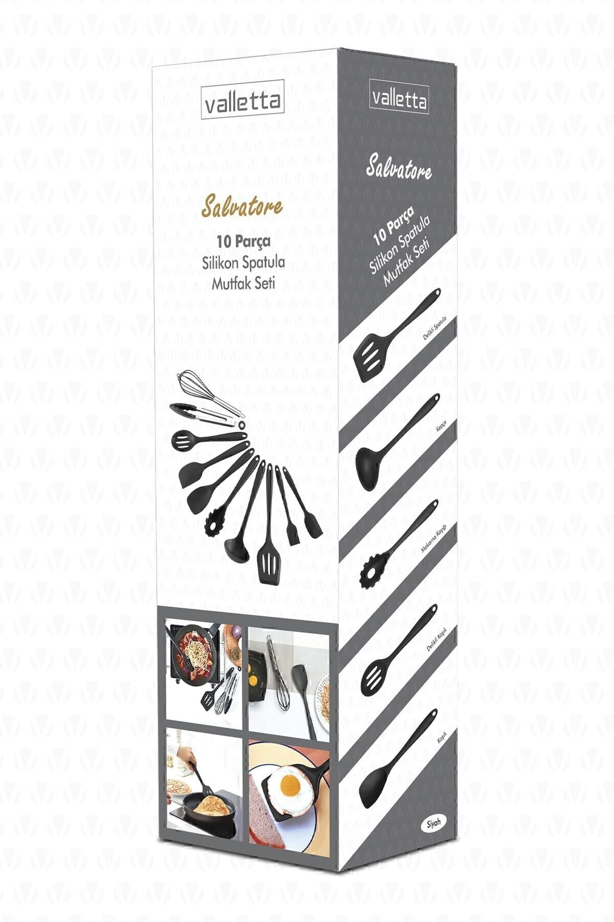 Salvatore 10 Parça Spatula Set Siyah