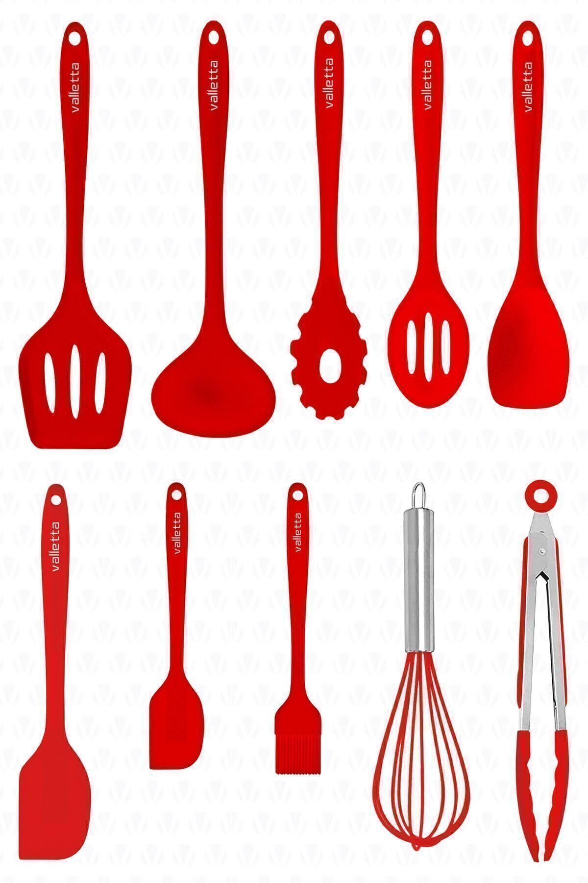 Salvatore 10 Parça Spatula Set Kırmızı