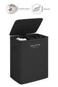 Paloma 100l Çift Yıkanabilir Bölmeli Katlanabilir Kumaş Kirli Çamaşır Sepeti Ink Black XL