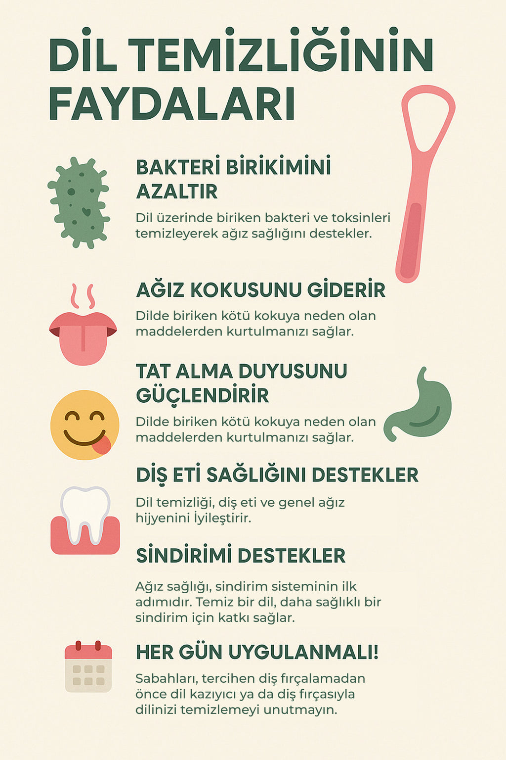 Rosetta Özel Başlıklı 2'li Dil Temizleyici Seti Metal Saklama Kutusu