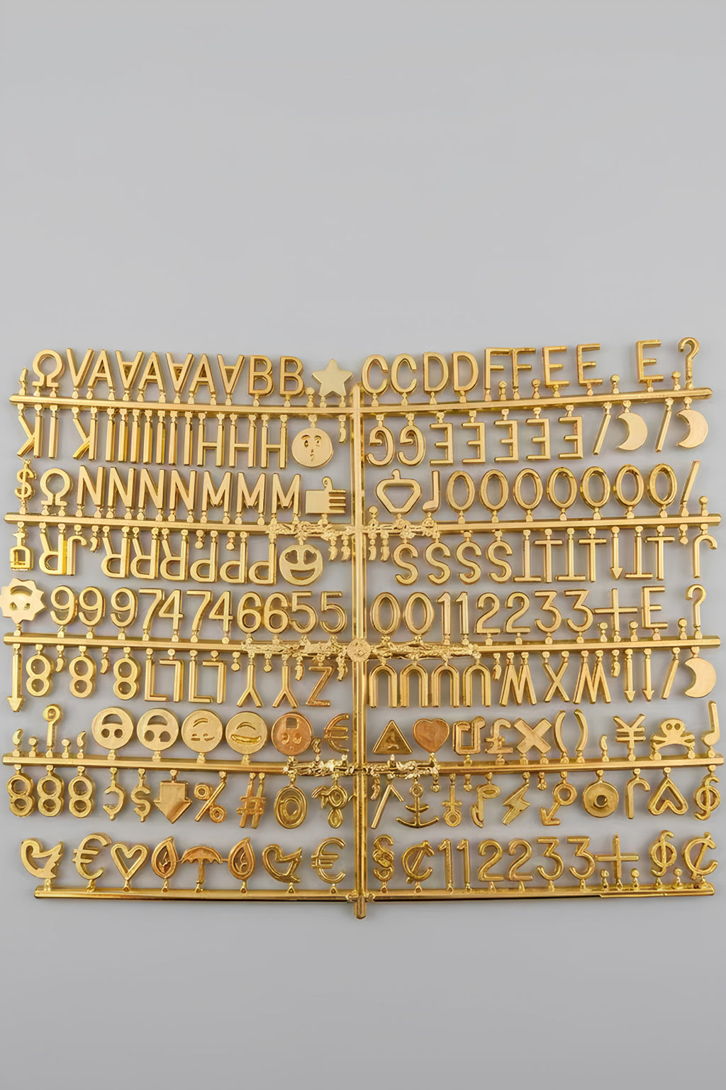 Palomita Gold Ahşap Yazı Panosu Mesaj Tahtası ve Altın Renkli Harf Seti 230 Karakter