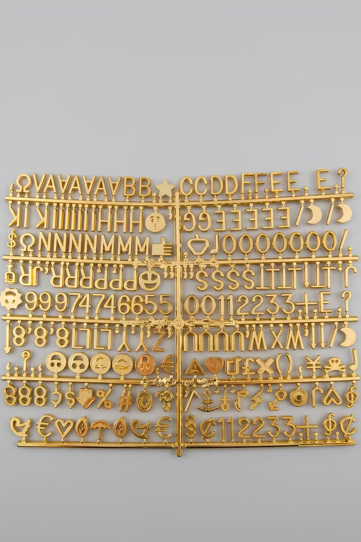 Palomita Gold Ahşap Yazı Panosu Mesaj Tahtası ve Altın Renkli Harf Seti 230 Karakter