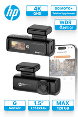 F499x 4K Ultra HD Akıllı Araç İçi Kamera - Dahili GPS'li, 1.5" LCD Ekranlı, Wi-Fi Telefon Bağlantılı, WDR Gece Görüşlü ve G-Sensörlü Oto Kamera