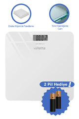 Echo Pil Hediyeli Dijital Cam Baskül Tartı 180 Kg Lcd Ekranlı Beyaz