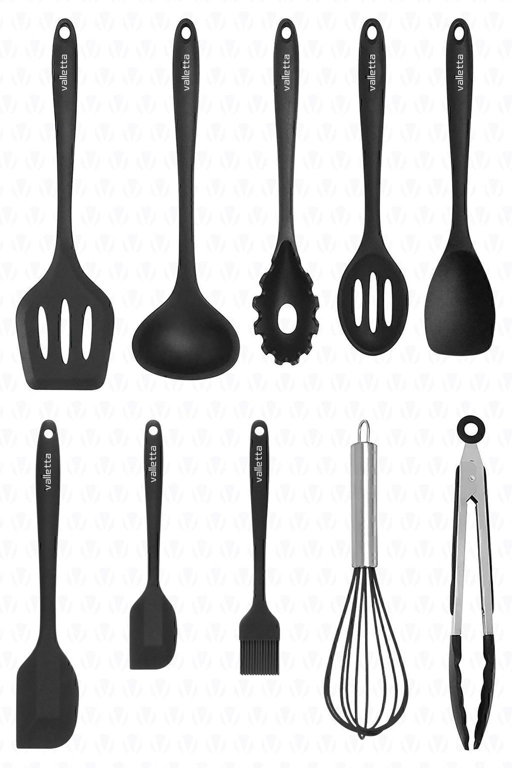 Salvatore 10 Parça Spatula Set Siyah