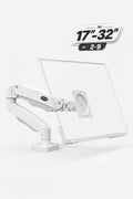 17-32 İnç Amortisörlü Monitör Kolu Tam Hareketli VESA Uyumlu Masa Kelepçeli Monitör Standı (2-9 kg) - BEYAZ