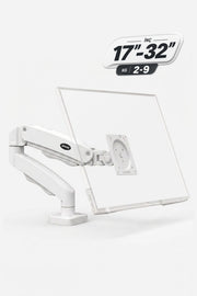 17-32 İnç Amortisörlü Monitör Kolu Tam Hareketli VESA Uyumlu Masa Kelepçeli Monitör Standı (2-9 kg) - BEYAZ