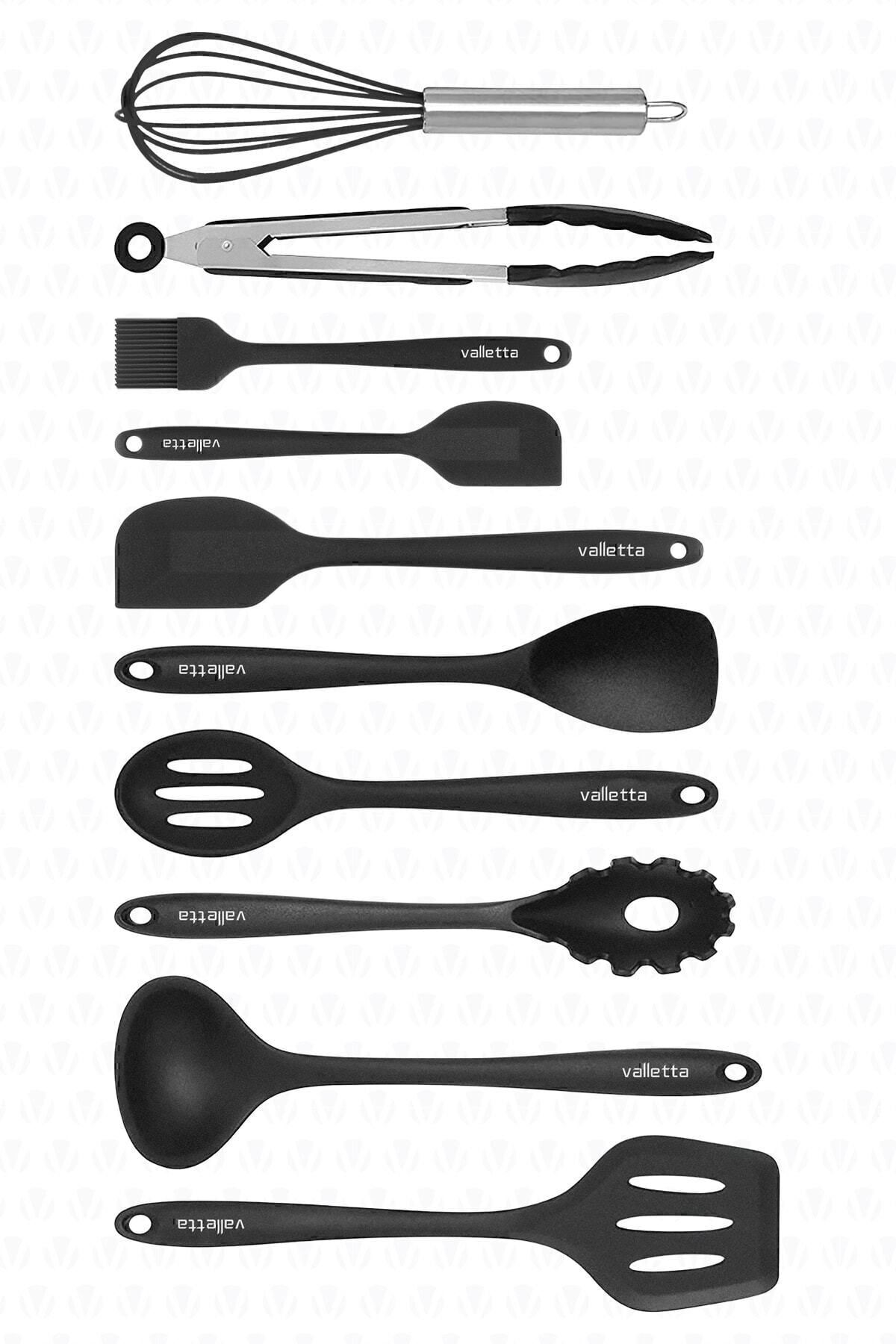 Salvatore 10 Parça Spatula Set Siyah