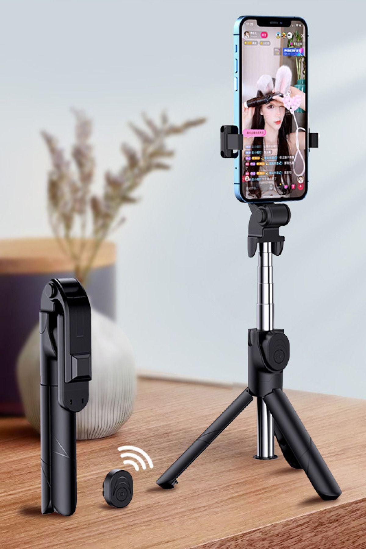 Bitonto Tripod Bluetooth Kumandalı Selfie Çubuğu Siyah