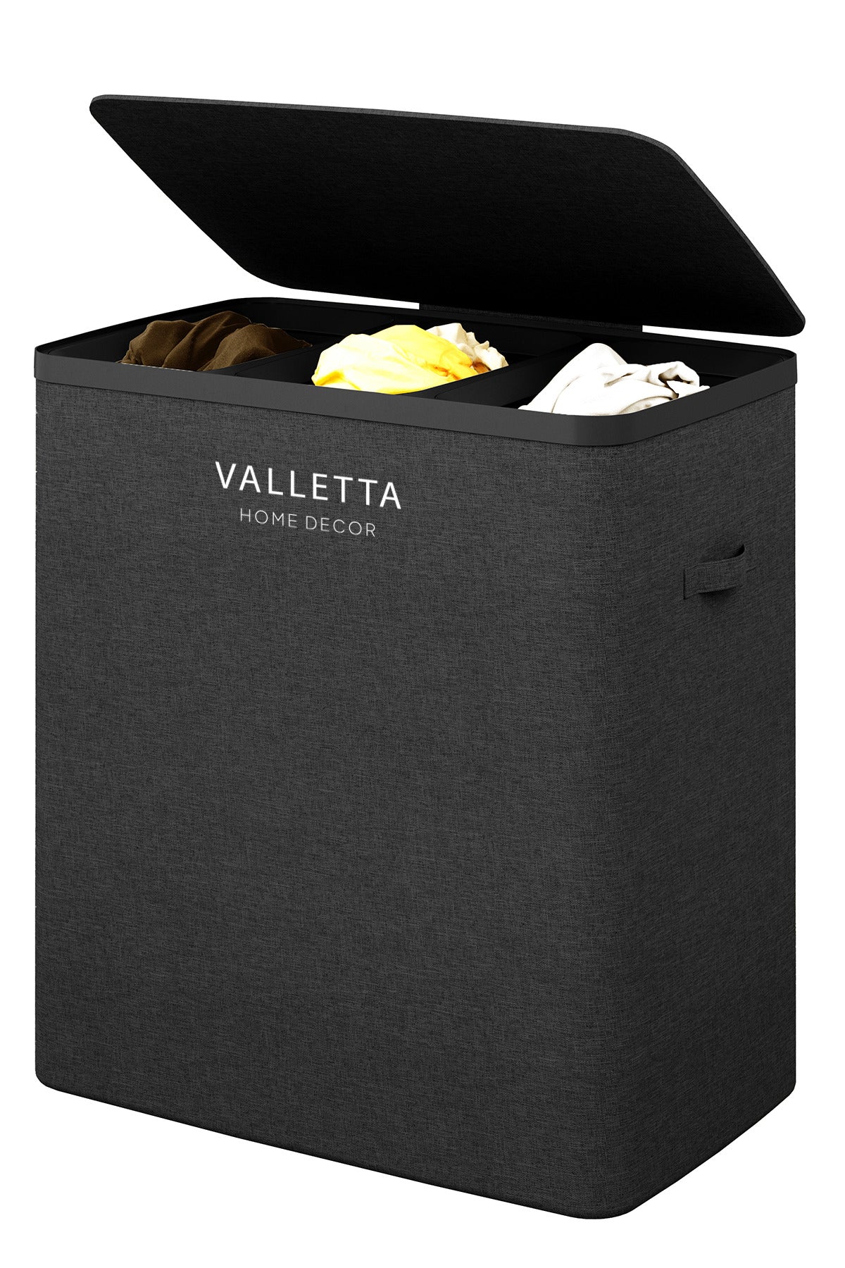 Paloma 120l Üç Yıkanabilir Bölmeli Katlanabilir Kumaş Kirli Çamaşır Sepeti Ink Black XL