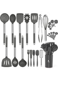 Guojin 26 Parça Paslanmaz Çelik Silikon Uçlu Spatula Mutfak Seti Gri