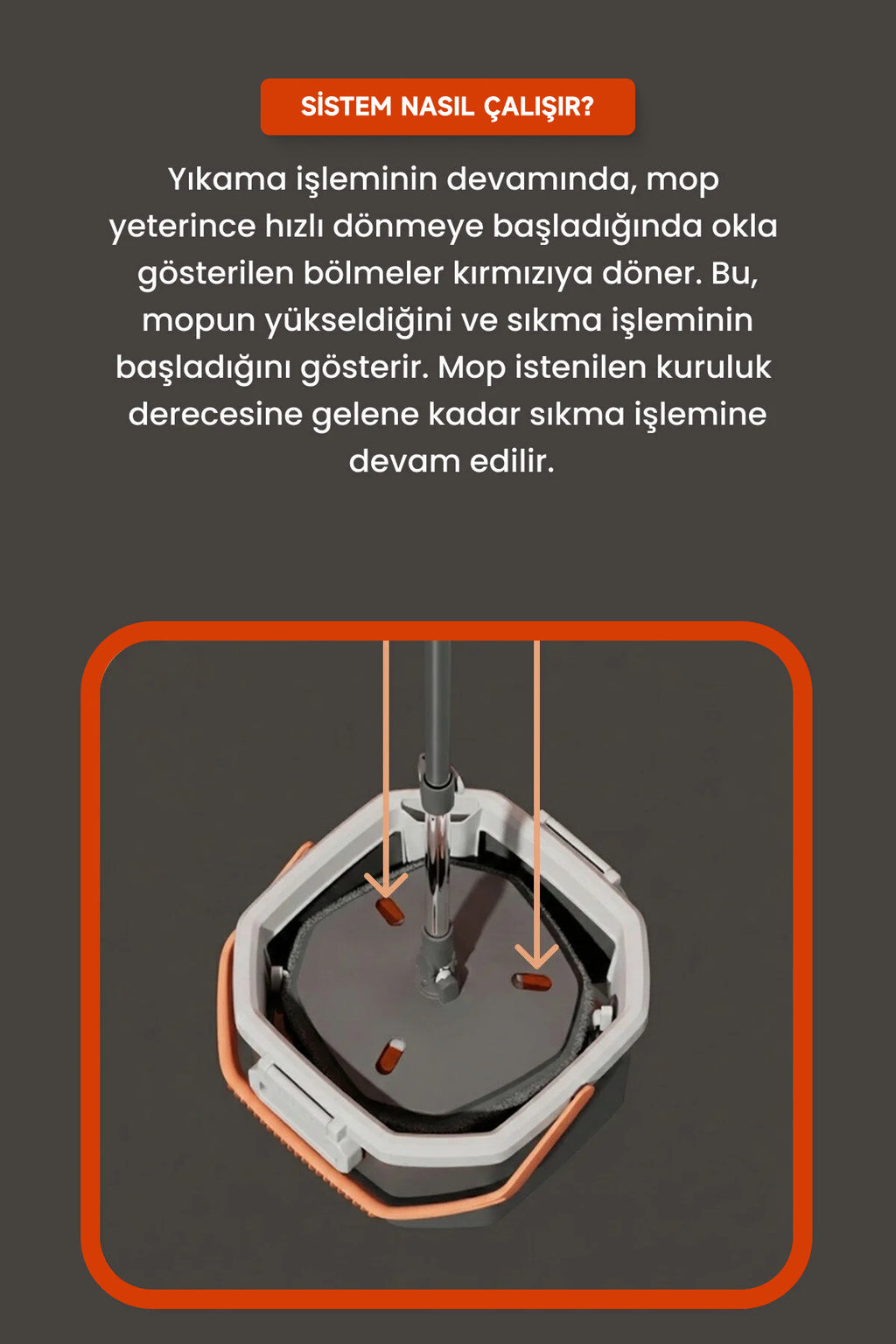 Penrose Temiz Ve Kirli Suyu Ayıran Otomatik Temizlik Seti Mop Paspas