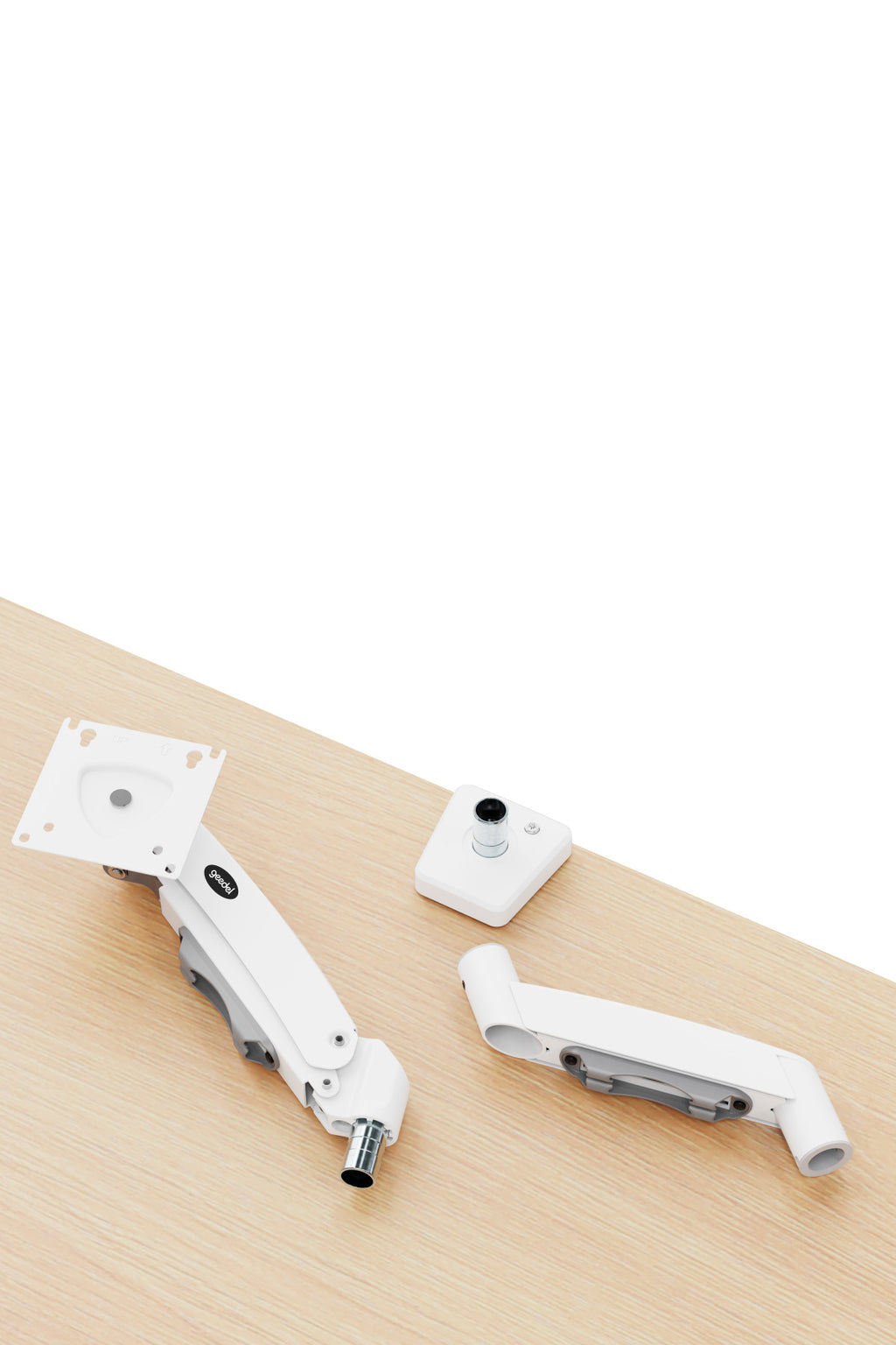 17-32 İnç Amortisörlü Monitör Kolu Tam Hareketli VESA Uyumlu Masa Kelepçeli Monitör Standı (2-9 kg) - BEYAZ