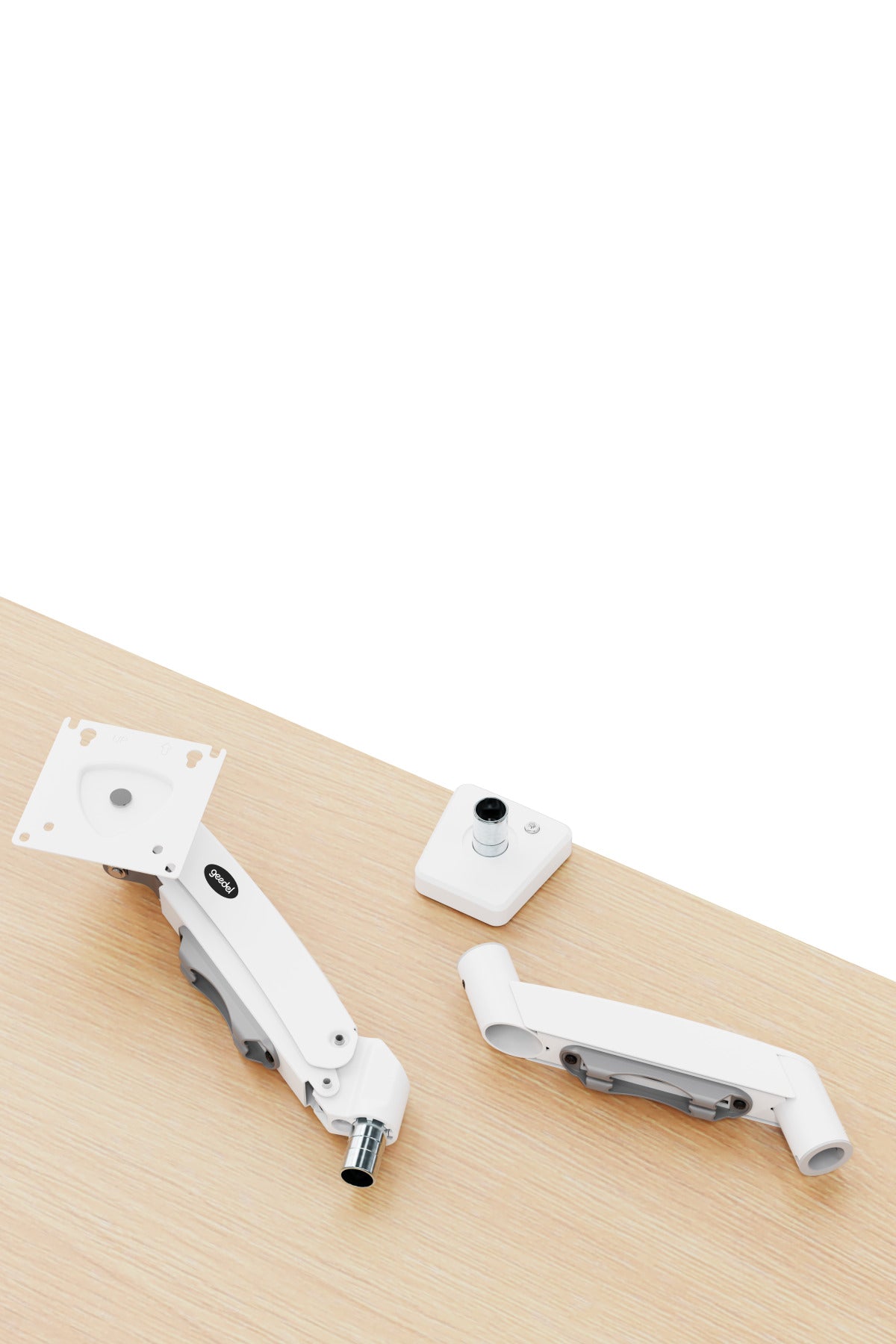17-32 İnç Amortisörlü Monitör Kolu Tam Hareketli VESA Uyumlu Masa Kelepçeli Monitör Standı (2-9 kg) - BEYAZ