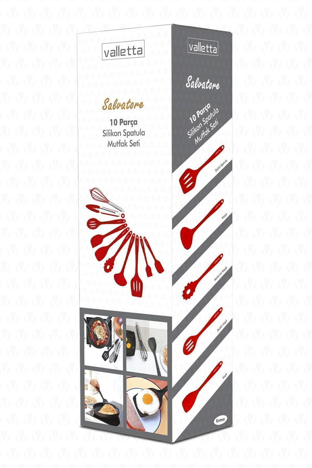 Salvatore 10 Parça Spatula Set Kırmızı
