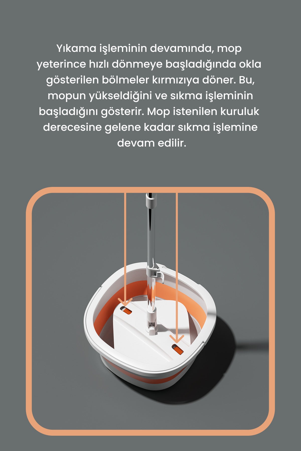 Vlora Akıllı Katlanır Kovalı Kolay Saklanabilir Temizlik Seti Mop Paspas