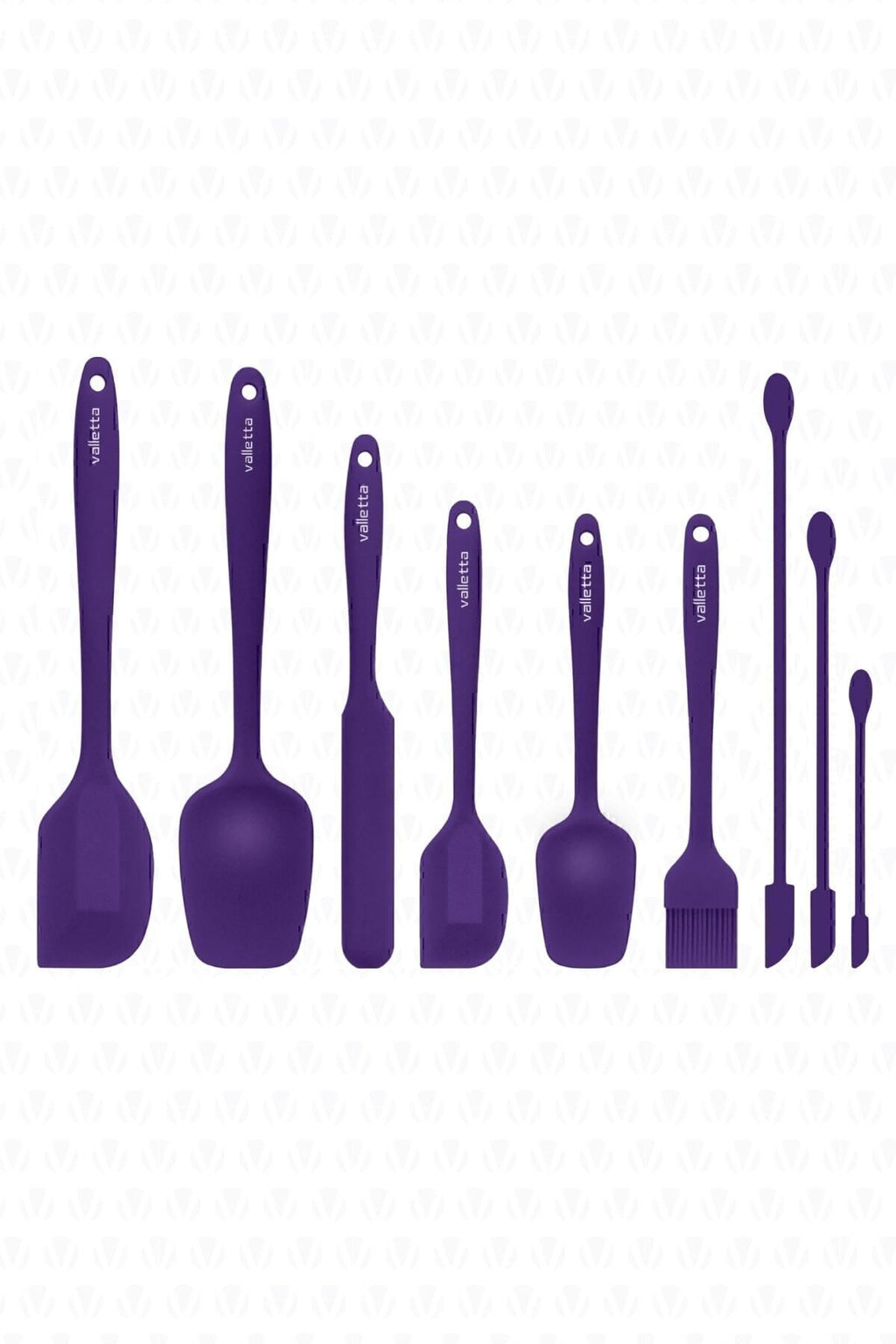 Drongo Kavanoz Sıyırıcılı Silikon Spatula Seti 9 Parça Mor