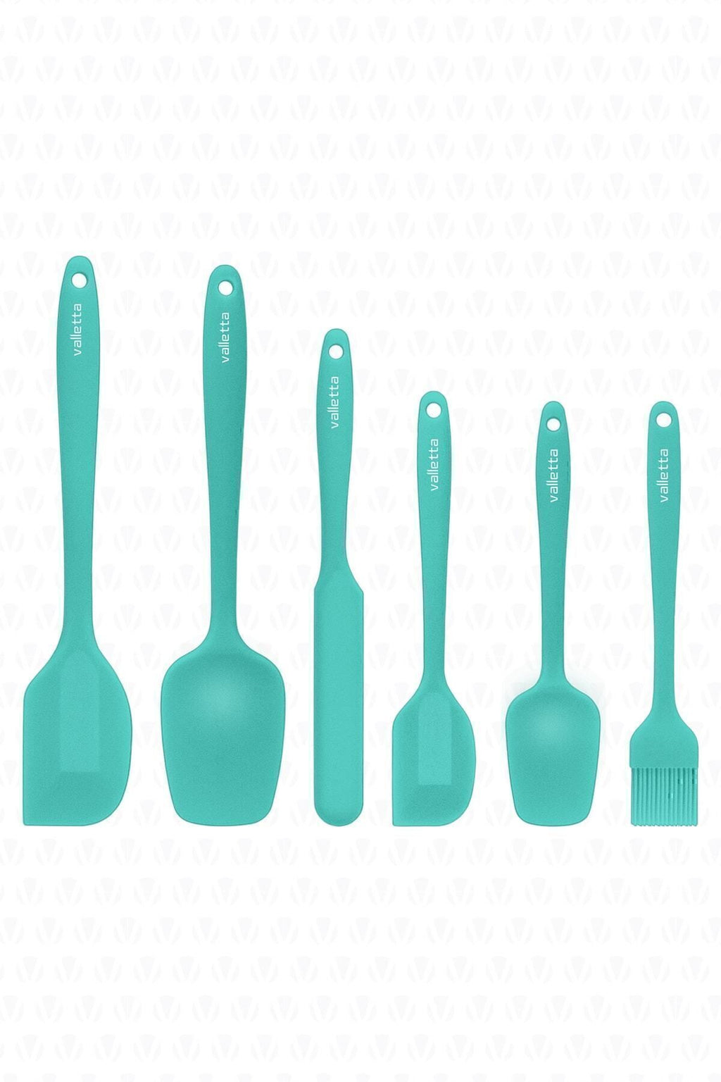 Drongo Isıya Dayanıklı Yanmaz Yapışmaz Silikon Spatula Seti 6 Parça Turkuaz