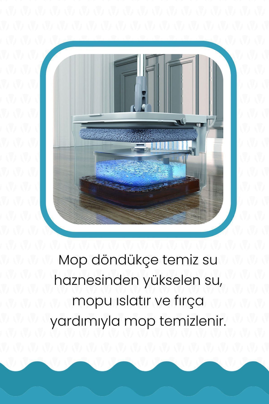 Lamonica 4 Mop Bezli Temiz Ve Kirli Suyu Ayıran Otomatik Temizlik Seti Mop Paspas