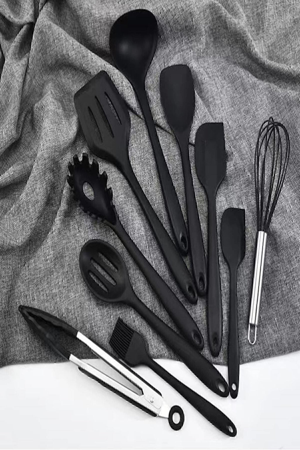 Salvatore 10 Parça Spatula Set Siyah