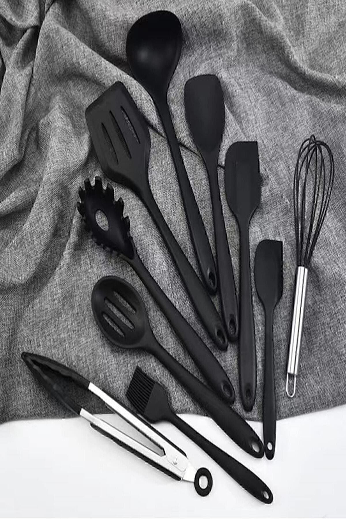 Salvatore 10 Parça Spatula Set Siyah