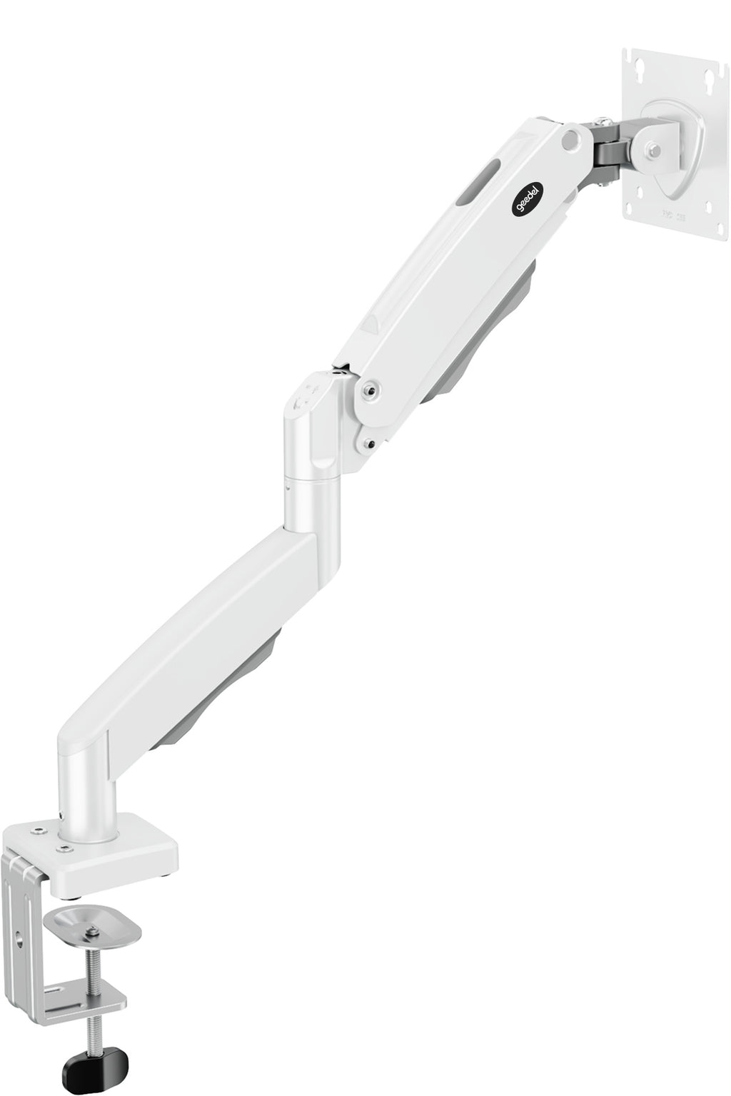 17-32 İnç Amortisörlü Monitör Kolu Tam Hareketli VESA Uyumlu Masa Kelepçeli Monitör Standı (2-9 kg) - BEYAZ