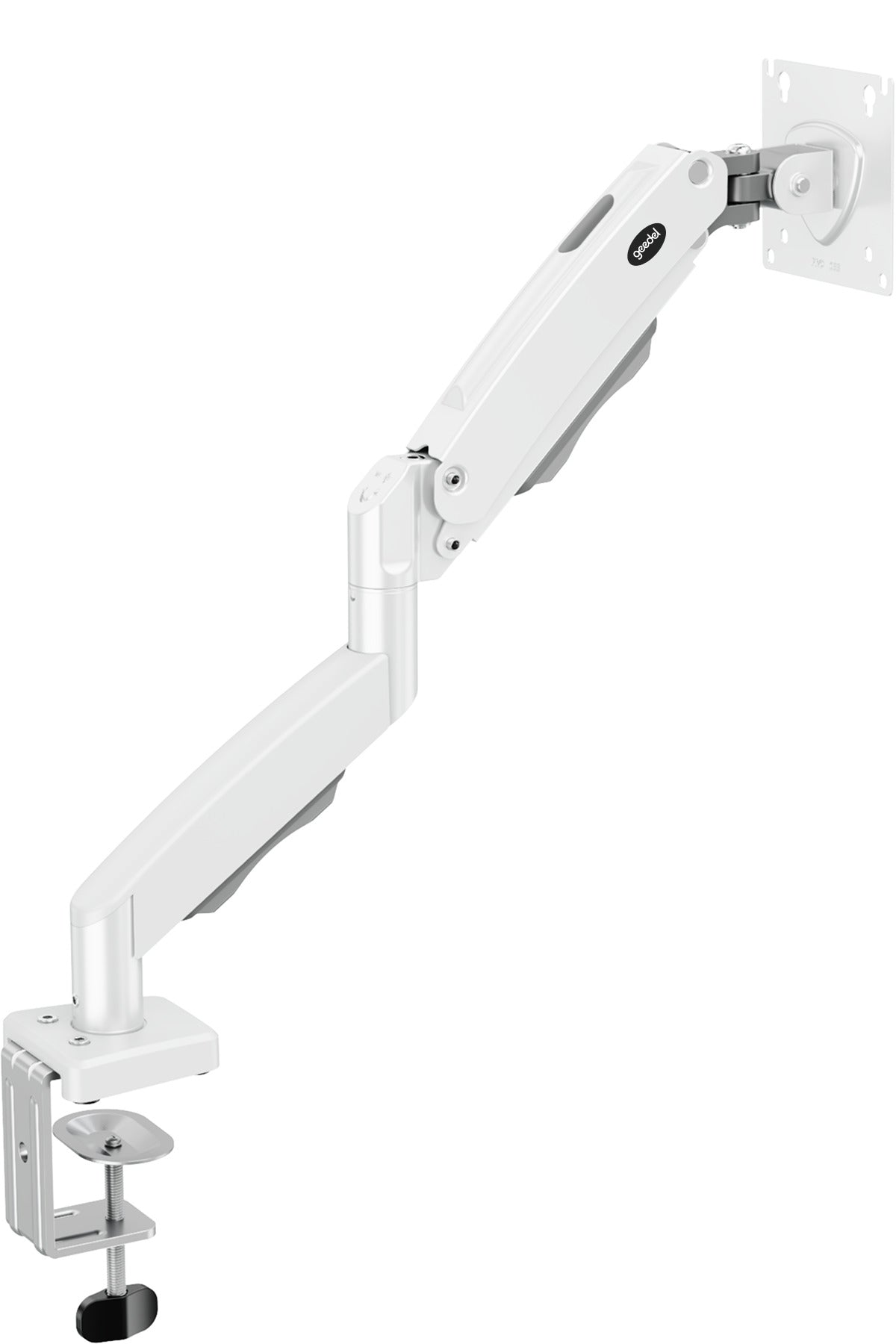 17-32 İnç Amortisörlü Monitör Kolu Tam Hareketli VESA Uyumlu Masa Kelepçeli Monitör Standı (2-9 kg) - BEYAZ