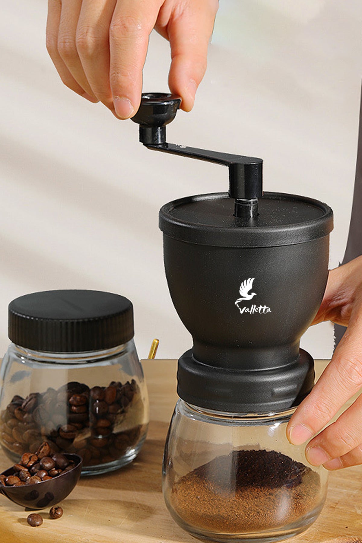 Matera Coffe Grinder Seramik Öğütücülü Cam Kahve Değirmeni Öğütücüsü
