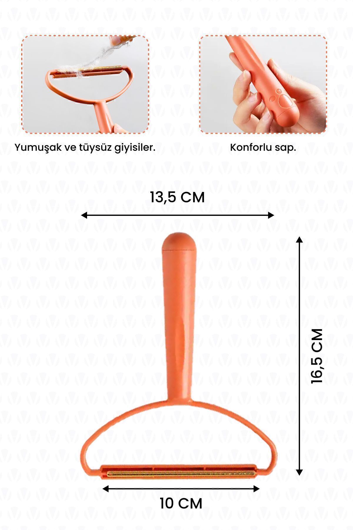Aren Çift Taraflı Elbise Tiftik Ve Tüy Toparlayıcı Kazak Halı Plastik Tüy Alma Turuncu