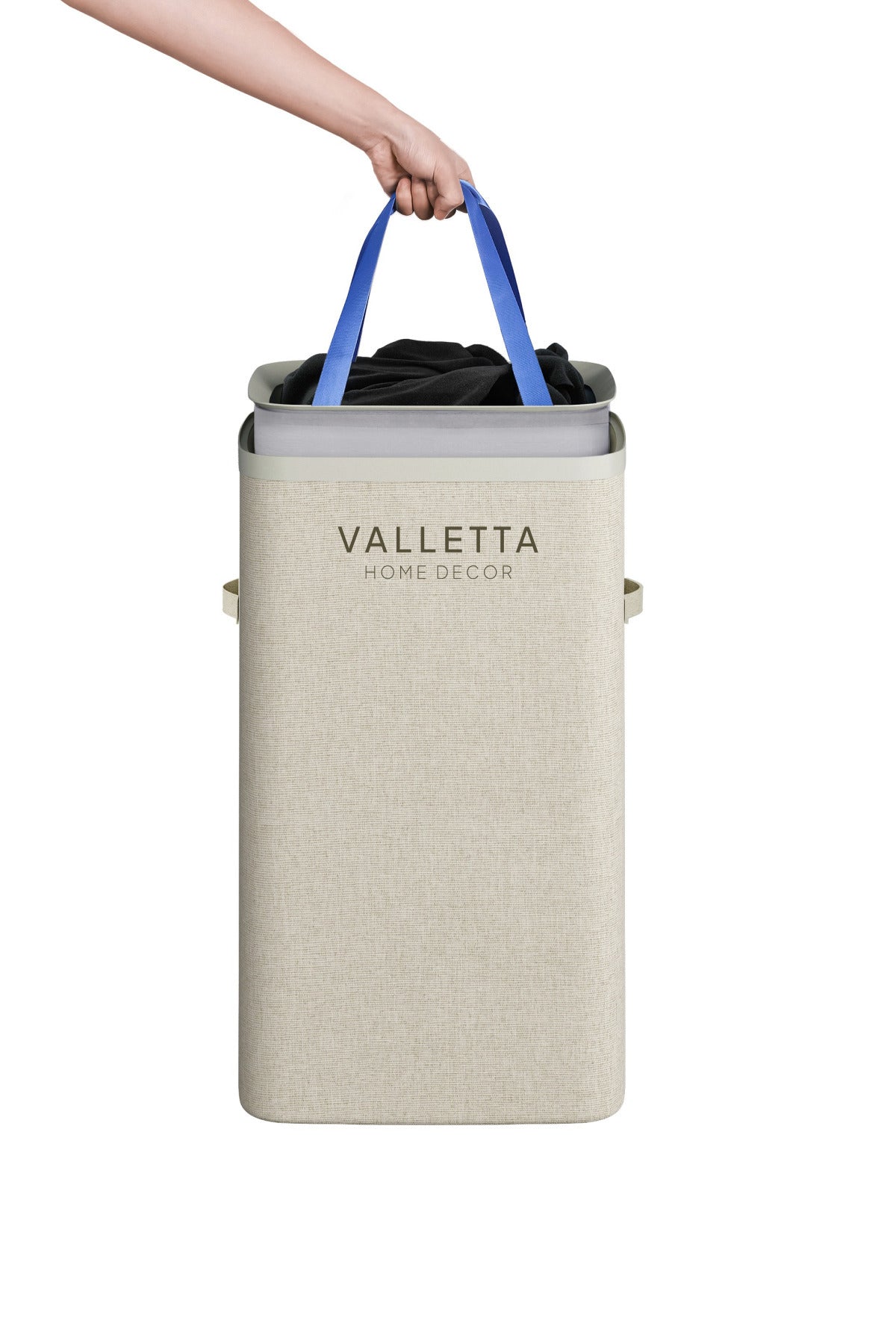 Paloma 40l Tek Yıkanabilir Bölmeli Katlanabilir Kumaş Kirli Çamaşır Sepeti Cappuccino Beige