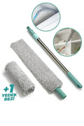 Venga (1 Yedek Bezli) Mikrofiber Girintili Yüzey Dip Köşe Raf Temizleme Mopu Toz Alma Fırçası